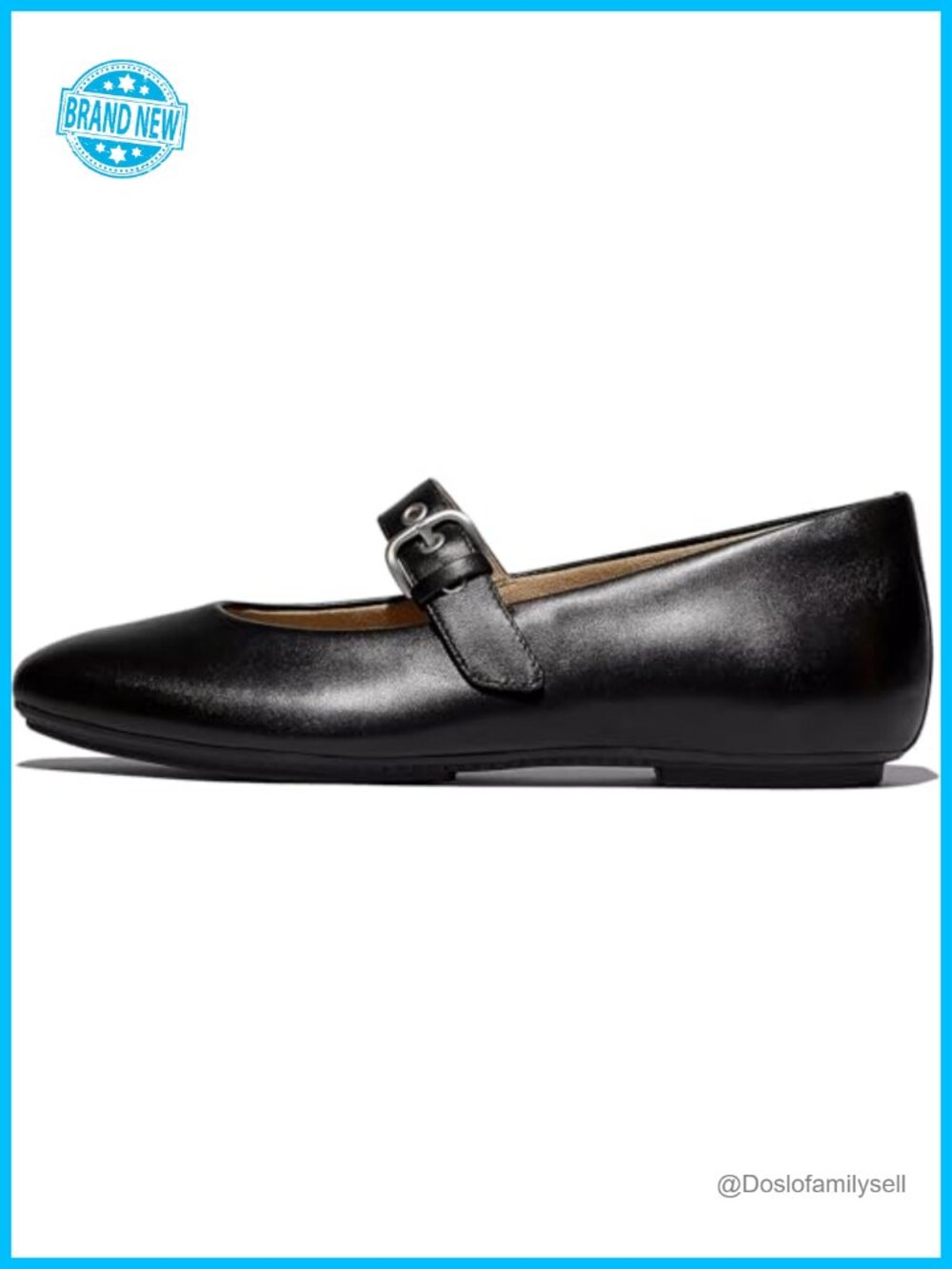 Leather Mary Janes Flats with Buckle & EVA Cushioning
